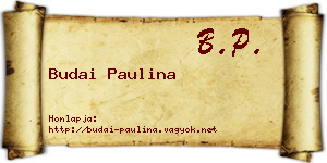 Budai Paulina névjegykártya