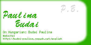 paulina budai business card